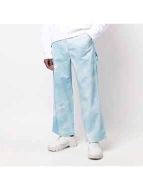 MSFTSrep acid-wash flared trousers